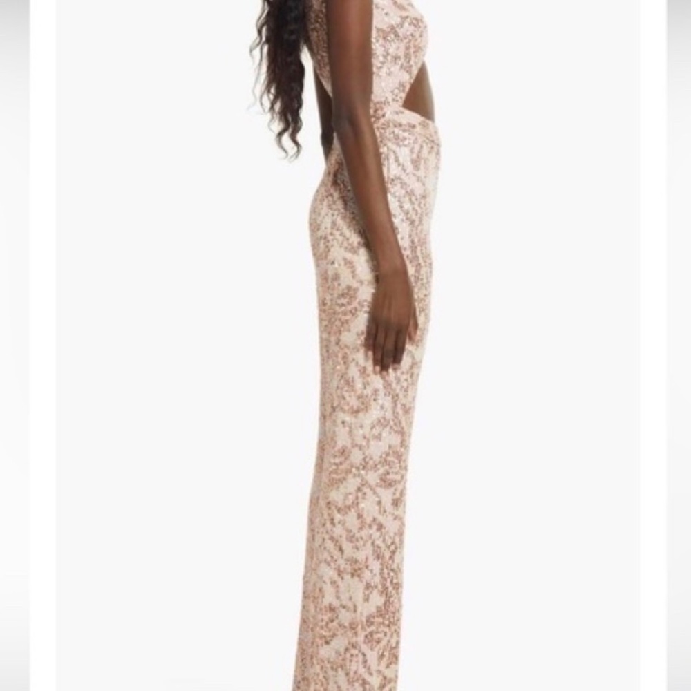 Blush Sequin Jumpsuit, Sho by Tadashi Soji, Size 4 - Picture 2 of 10
